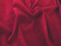 Luxury 100% Cotton Velvet Velour Fabric Material - WINE